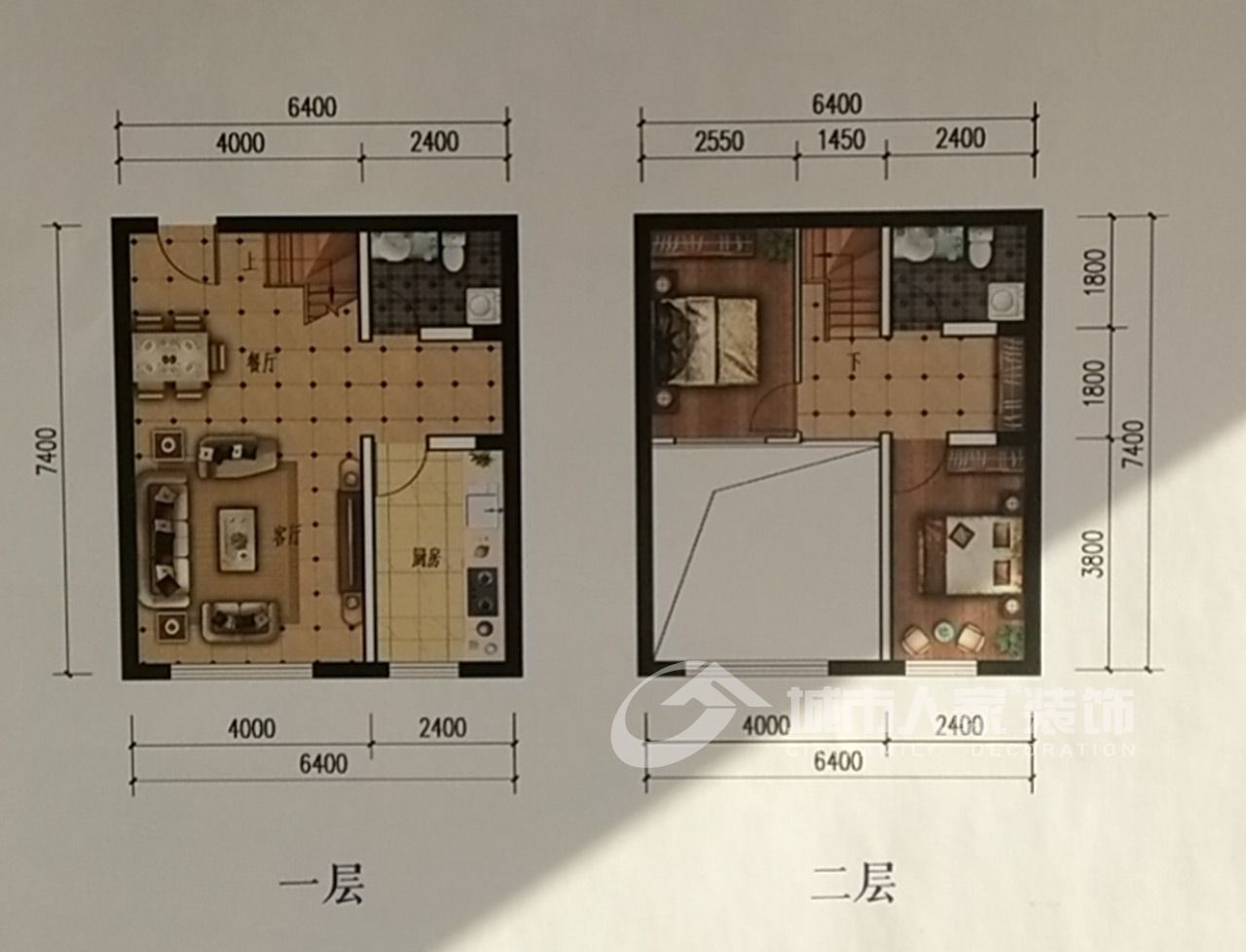复式两室户型图,大面积复式户型图,豪宅复式户型图_大山谷图库